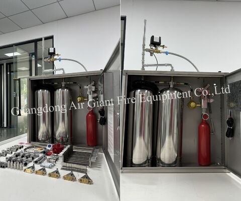 গুণমান  Wet Chemical Kitchen Fire Extinguishing System Single And Double Bottle Group কারখানা