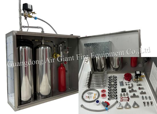 গুণমান  Double Bottles Automatic Protection Restaurant Fire Suppression System কারখানা