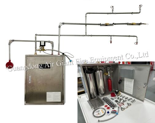 গুণমান  Double Bottle Kitchen Hood Fire Suppression System with 183°C Thermal Activation and 12L Fire Suppression Agent কারখানা