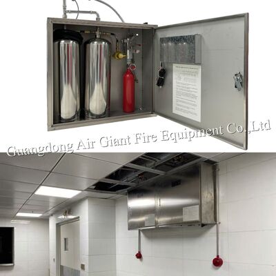 গুণমান  Double Bottles Commercial Kitchen Hood Fire Suppression System For Grease Ducts কারখানা